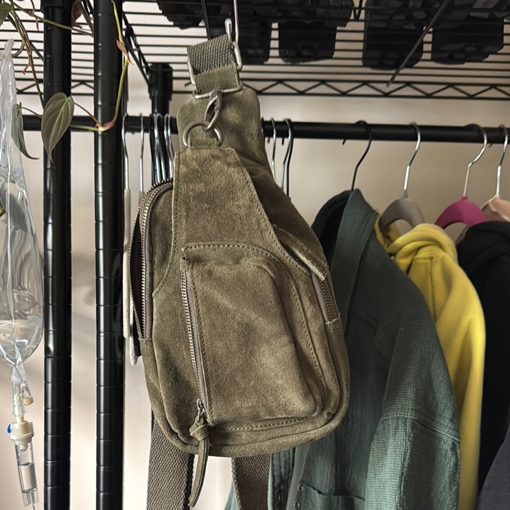 Free People Khaki Crossbody Bag